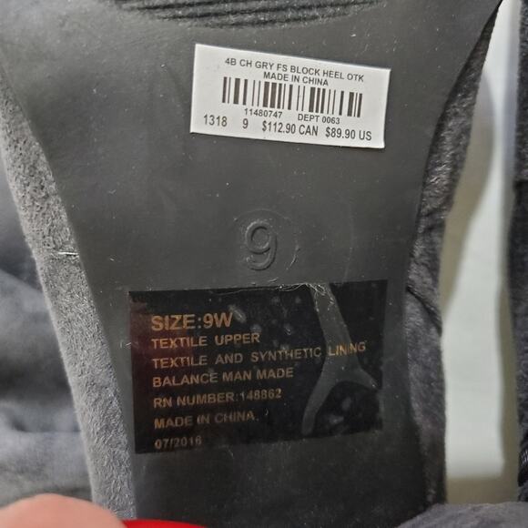 Torrid | Gray Suede Over-The-Knee Back Tie Block Heel Boots - Picture 7 of 14